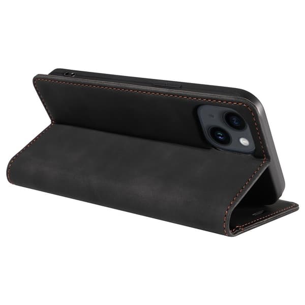 BETOPNICE 003 iPhone 15 Plus Plånboksfodral Konstläder - Svart