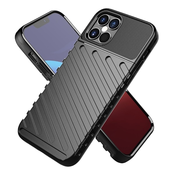 Thunder Twill Texture Skal iPhone 12 & 12 Pro - Svart Svart