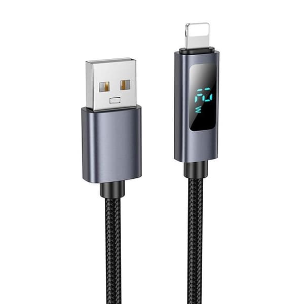 HOCO USB-A til Lightning Kabel 2.4A 1m X112 - Sort Svart