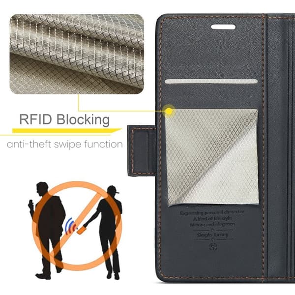 CASEME Series Plånboksfodral Konstläder för iPhone XS - Svart