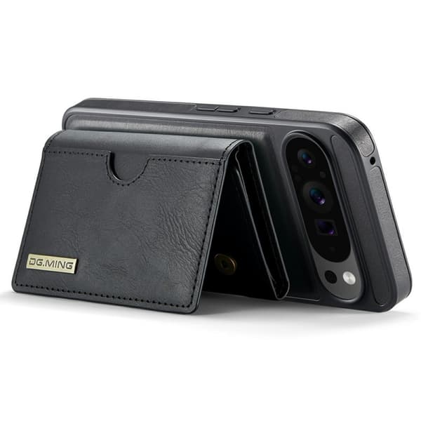DG.MING M6 Series Konstläder Plånboksfodral för Google Pixel 9 Pro - Svart