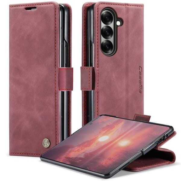 CASEME 013 Plånboksfodral för Samsung Galaxy Z Fold7 5G - Röd