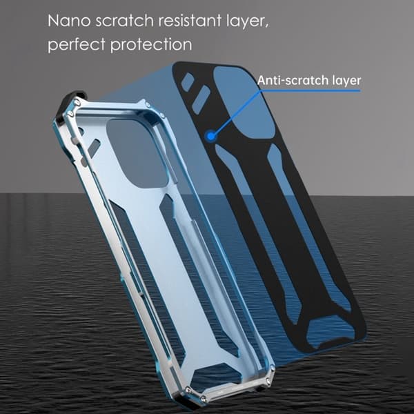 R-JUST Mechanical Armor Mobilskal till iPhone 14 Pro Metall Svart