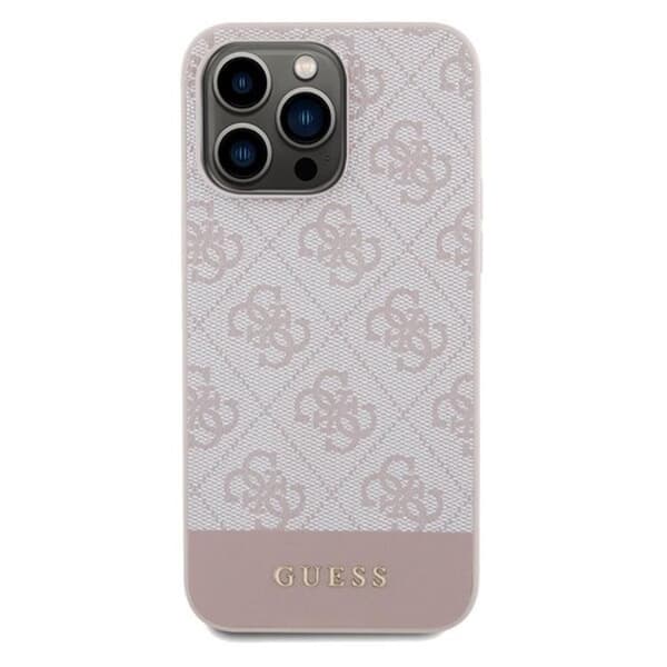 Guess Mobilskal till iPhone 14 Pro Stripe Collection - Rosa Rosa