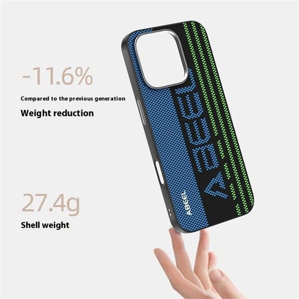 ABEEL Mobilskal till iPhone 16 Pro Max MagSafe TPU Aluminium Läder Svart