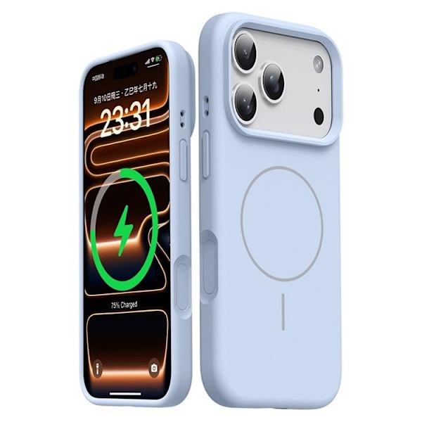 Mobilskal till iPhone 17 Pro Max MagSafe Liquid Silikon - Cyan Blå