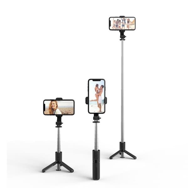 Trådløs Selfiestick Tripod L02S - Sort Svart