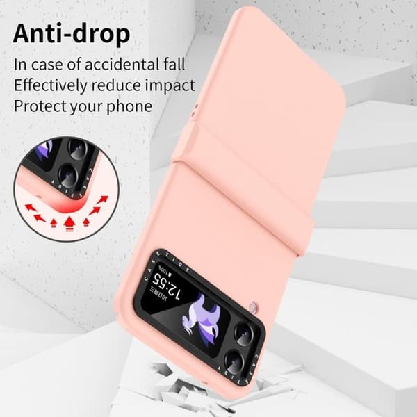 Galaxy Z Flip 4 Skal Lens Hinge Folding - Rosa Rosa