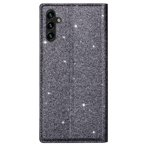Mobilskal till Samsung Galaxy S26 Glittrande Konstläder + TPU Kortfack - Grå