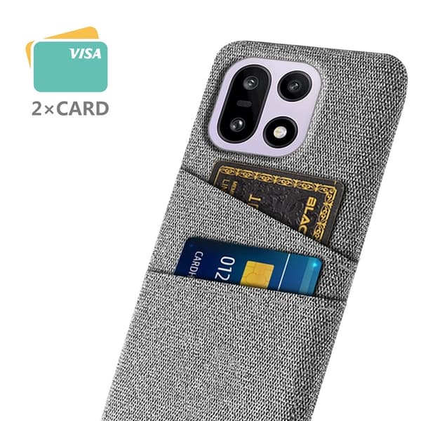 Mobilskal till OnePlus 15 5G Korthållare Cloth + Hard PC - Grå Grå