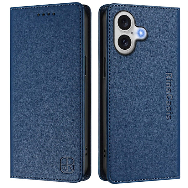 RINACASIS iPhone 17 Plånboksfodral RC01 RFID - Mörkblå Blå