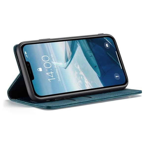 CASEME 013 Flip Konstläderplånboksfodral till iPhone 11 - Blå