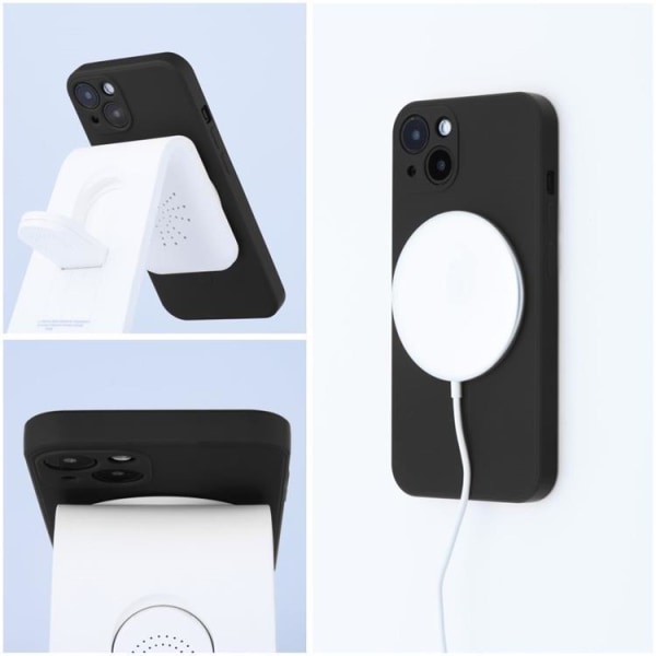 OEM iPhone 7/8/SE 2020/2022 kotelo MagSafe silikoni - musta
