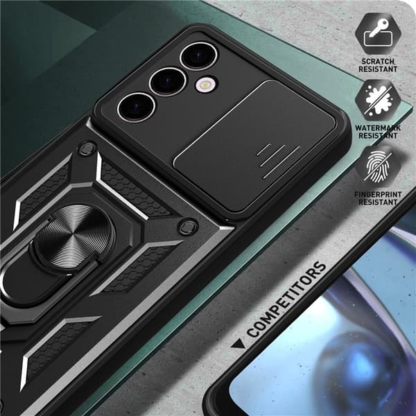 Galaxy A24 4G Mobilcover Ringholder Kickstand - Sort Black