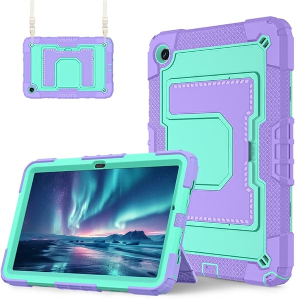 Galaxy Tab A9 Plus Skal Kickstand Med Rem Anti Drop Grön