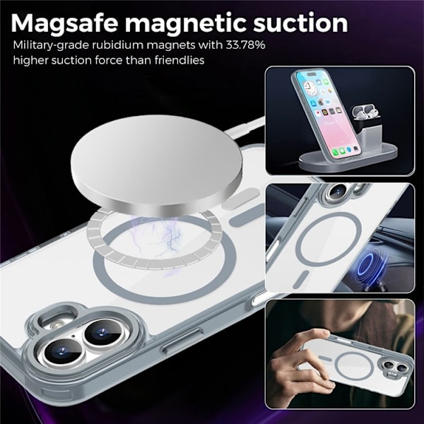 Mobilskal till iPhone 17 MagSafe TPU+PC Transparent - Titangrå Grå