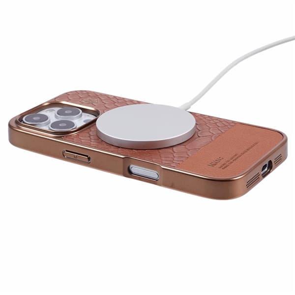 KIGC Mobilskal till iPhone 16 Pro MagSafe Crocodile - Guld