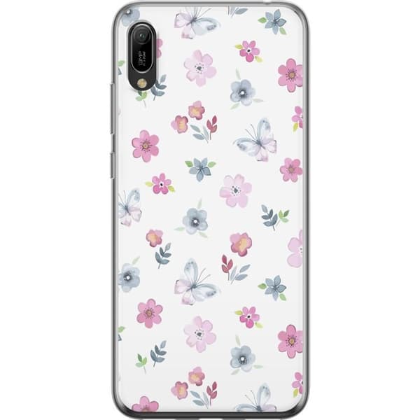 Mobilcover til Huawei Y6 Pro (2019) med Blomster og sommerfugle
