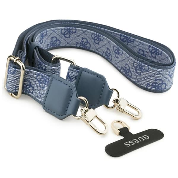 Guess Mobilskal till iPhone 17 MagSafe 4G Strass Logo & Big Strap Blå