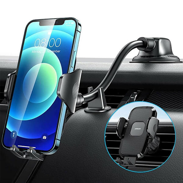Joyroom Long Arm Dashboard Car Mount - Svart Svart
