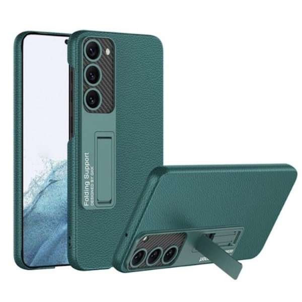 GKK Galaxy S23 Mobilskal Kickstand PU-Läder - Grön