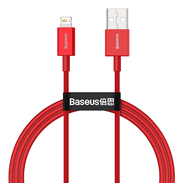 Baseus snabbaddning USB-A till Lightning kabel 1m - Röd Red