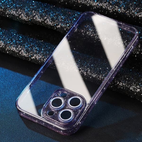 SULADA Mobilskal till iPhone 14 Pro Max Glitter TPU TempeRöd Glass Lila