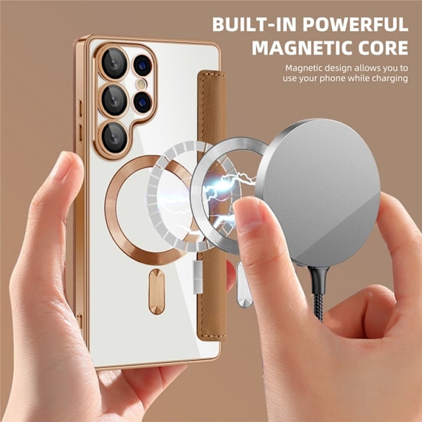Galaxy S25 Ultra Plånboksfodral MagSafe RFID Blocking - Brun Brun