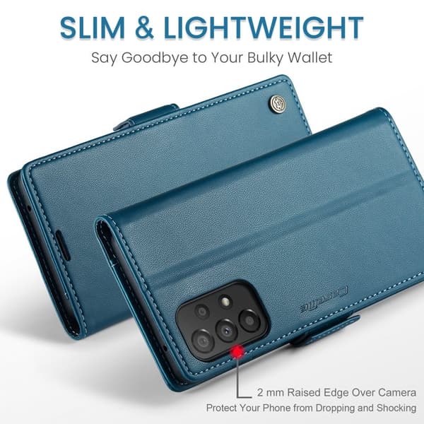 CASEME Plånboksfodral Konstläder för Samsung Galaxy A33 5G - Blå