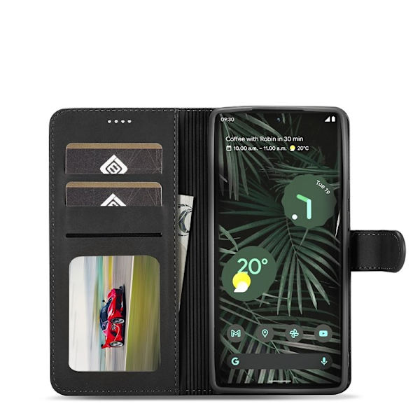 LC.IMEEKE Google Pixel 6 Plånboksfodral i Konstläder - Svart