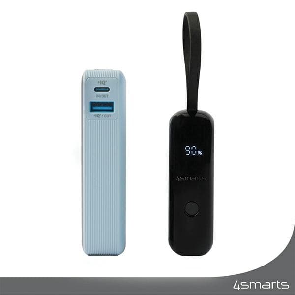 4smarts Powerbank 10000mAh 30W Med USB-C Kabel - Space Grå Grå