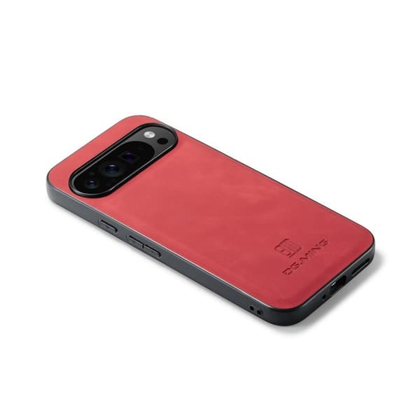 DG.MING Mobilskal till Google Pixel 9 Pro XL PU Läder Röd