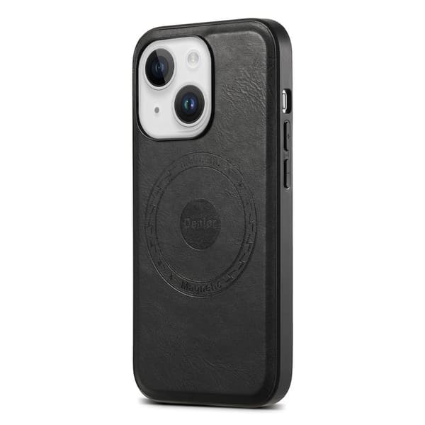 DENIOR Mobilskal till iPhone 15 i PU-läder med lädertextur - Svart