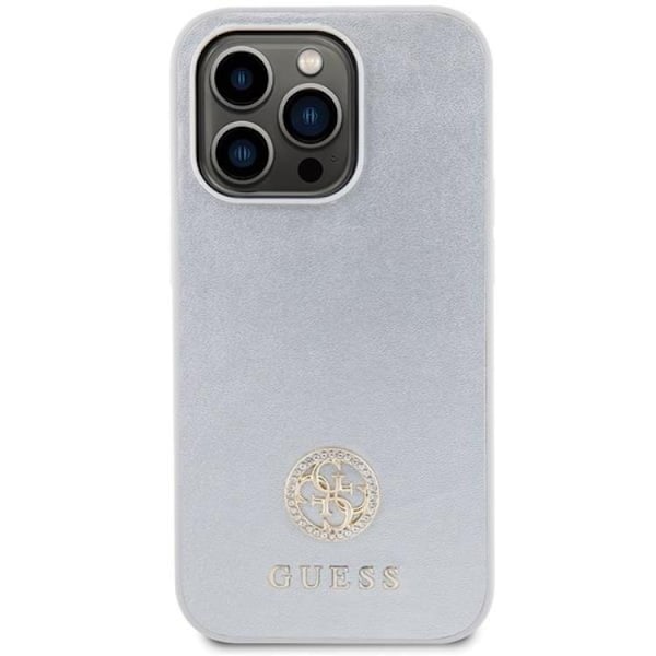 Guess Mobilskal till iPhone 15 Plus Strass Metal Logo - Silver