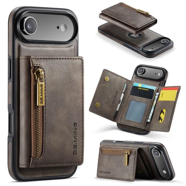 DG.MING M5 Series iPhone Air Plånboksfodral Konstläder Magnetiskt Brun