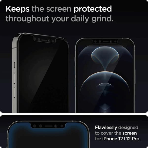 SPIGEN Ez Fit 2-Pack Härdat Glas Skärmskydd.Tr iPhone 12 & 12 Pr Transparent