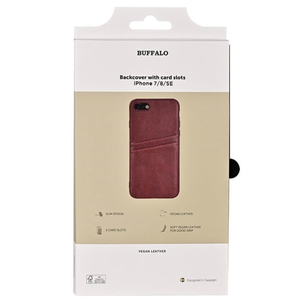 Buffalo iPhone 7/8/SE (2020/2022) kansikortin pidike - ruskea