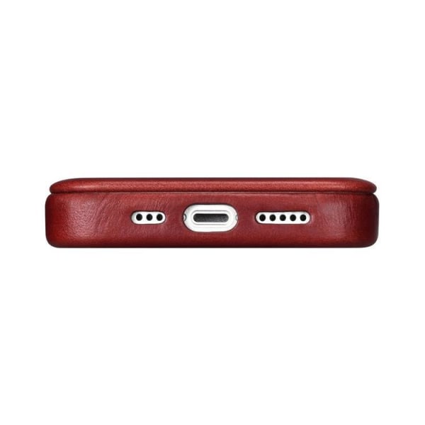 iCarer iPhone 14 Pro Max lompakkokotelo Magsafe nahka - punainen