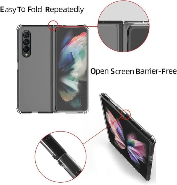 BOOM Galaxy Z Fold 3 Skal Magsafe Shockproof - Clear Transparent