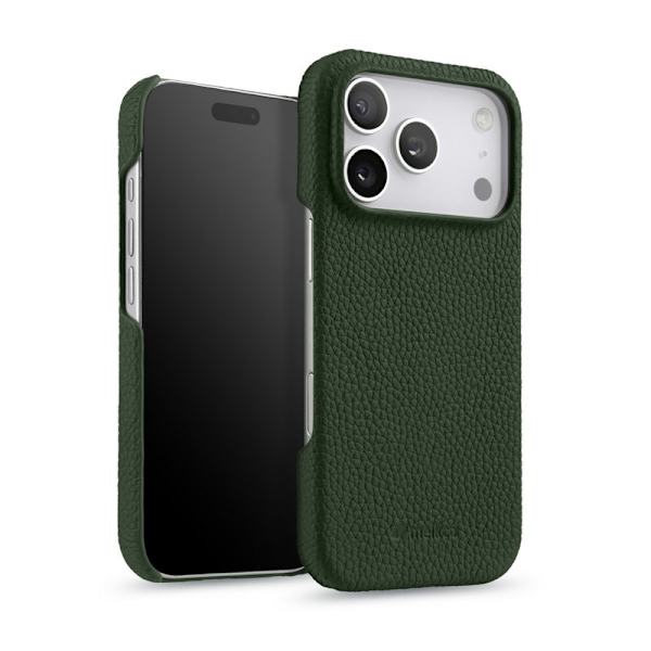 MELKCO Mobilskal till iPhone 17 Pro Max Äkta Läder PC Grön