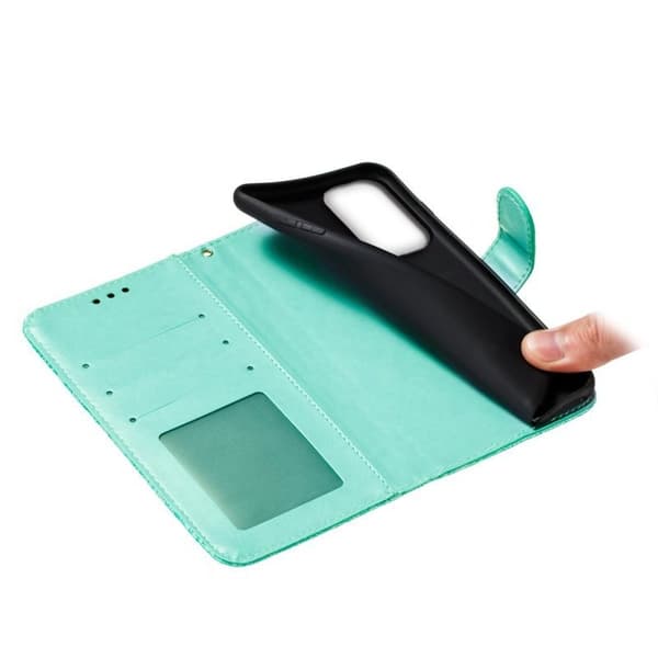 Samsung Galaxy S26 Plånboksfodral Spetsblommor Konstläder Flip - Grön
