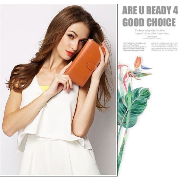 Zipper Clutch Multipurpose Plånbok - Brun Brun