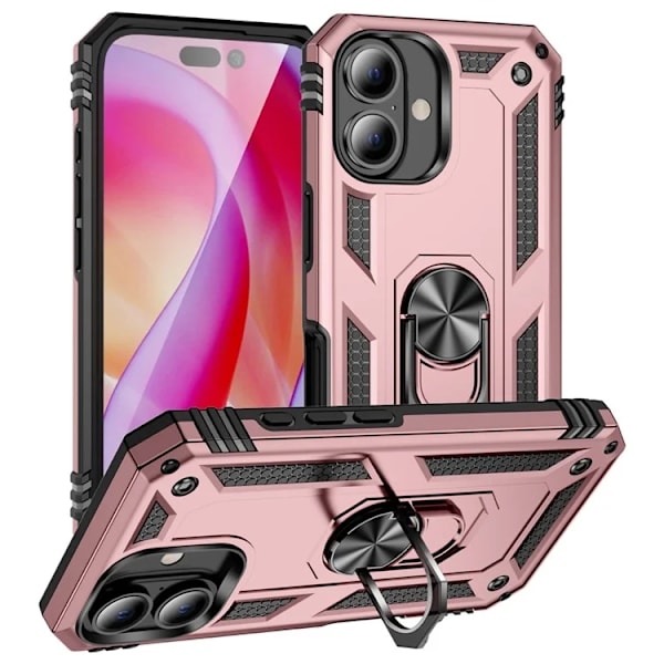 Mobilskal till iPhone 16 Plus med Kickstand - Roséguld Roséguld