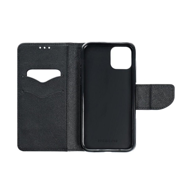 iPhone 5/5S/SE Lompakkokotelo Fancy Eco Leather - musta