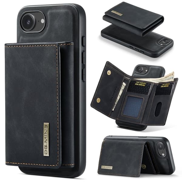 DG.MING M1 Series Mobilskal till iPhone 16e med Kickstand - Svart