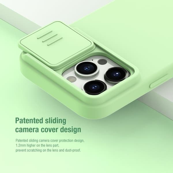 NILLKIN Mobilskal till iPhone 15 Pro med Kamera Lock - Mintgrön