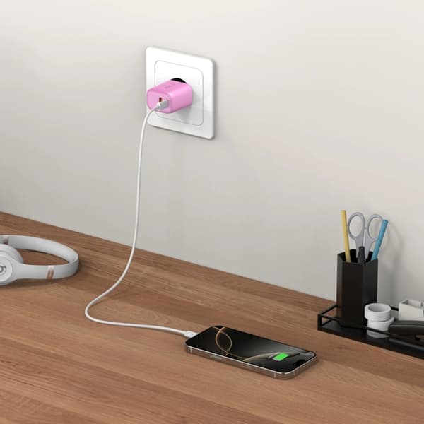 Tech-Protect Vægoplader USB-A Til USB-C 30W - Baby Pink Rosa