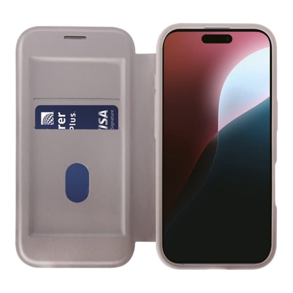 Vivanco Mag Wallet Plånboksfodral iPhone 16 Pro Greige