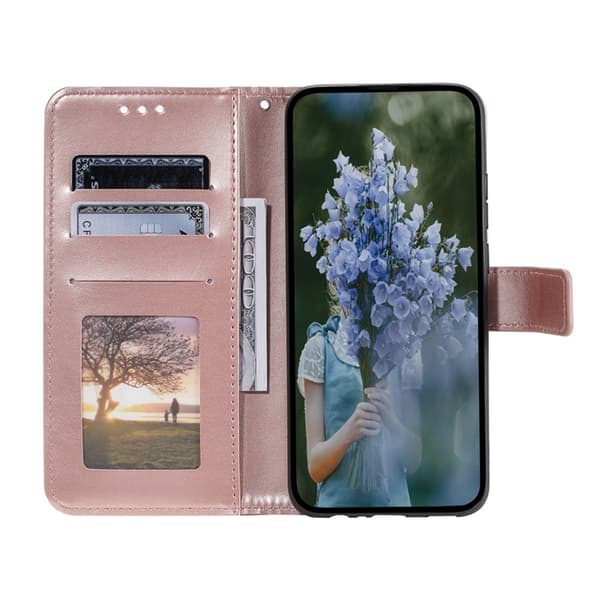Galaxy S26/S26 Pro Plånboksfodral Imprinted Totem Konstläder Roséguld