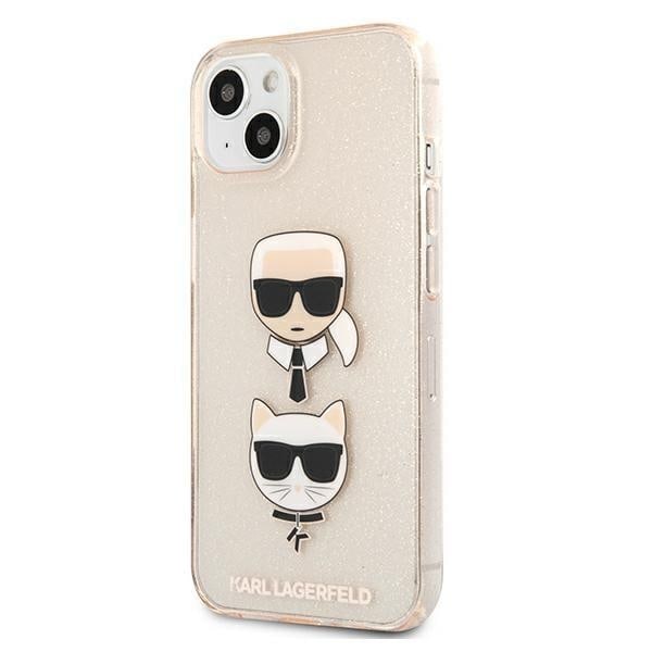Karl Lagerfeld Glitter Karl`s & Choupette Skal iPhone 13 mini - Guld